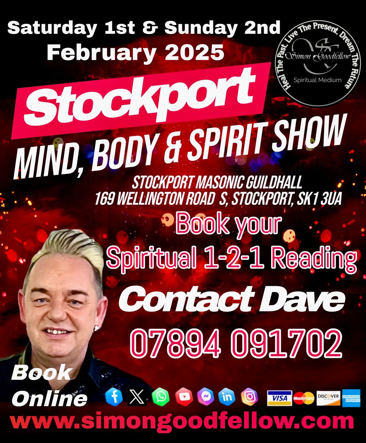 Book Your 1-2-1 Reading at Stockport Masonic Hall 2025