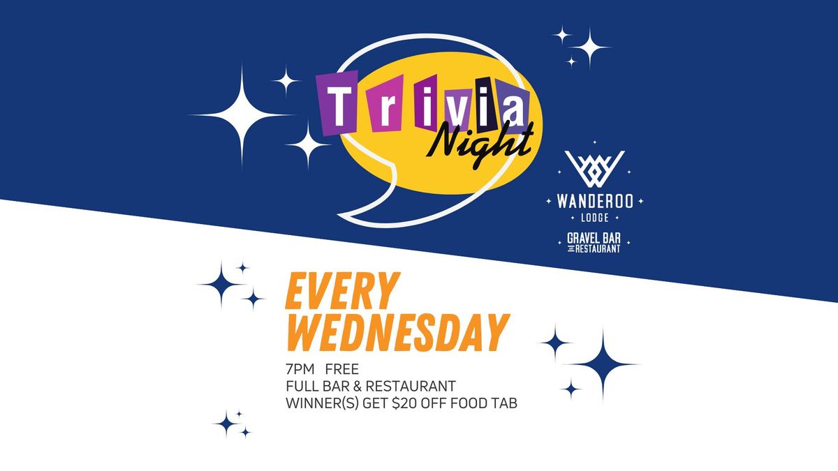 Trivia Night & Karaoke After at the Gravel Bar at Wanderoo Lodge