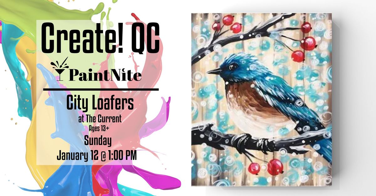 Paint Nite at City Loafers at The Current Davenport: Barn Board Snow Bird