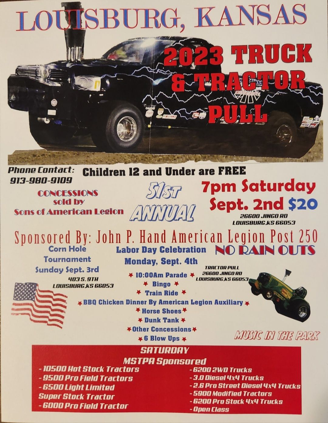 Annual Labor Day Truck & Tractor Pull - Saturday of Labor Day Wknd