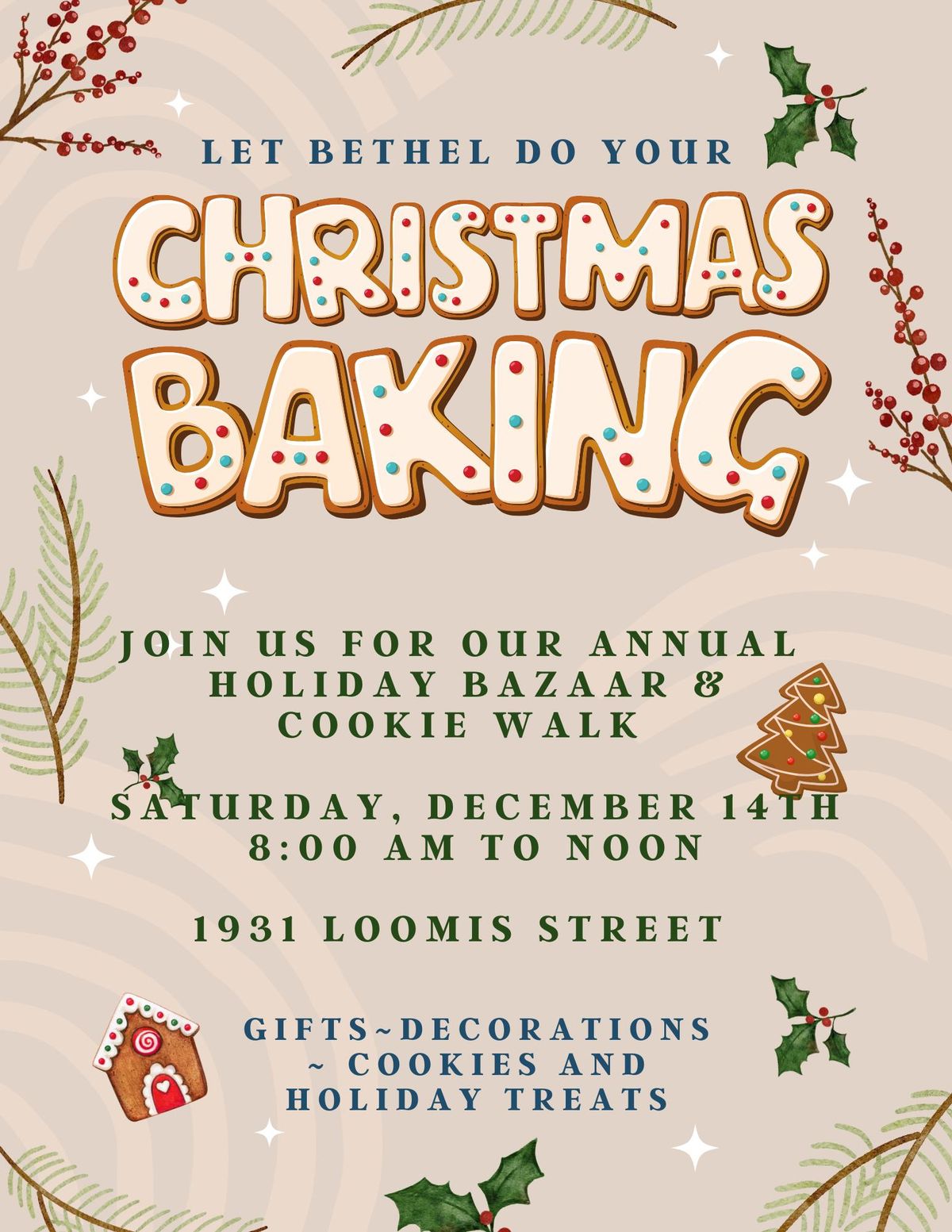 Cookie Sale and Holiday Bazaar at Bethel Lutheran Church