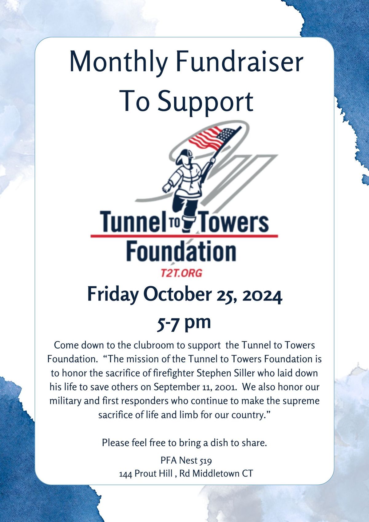 Monthly Fundraiser - Tunnels to Towers