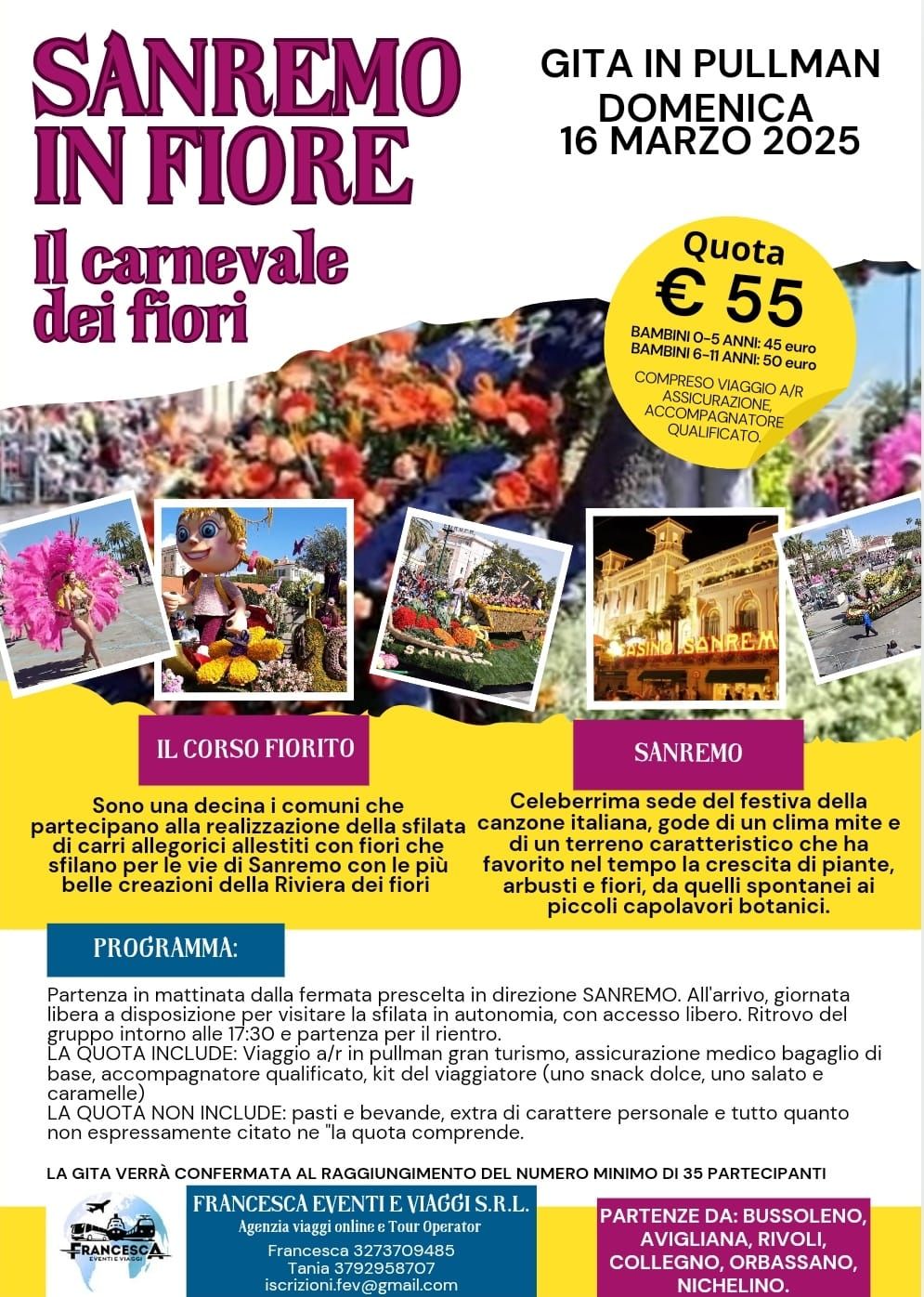 GITA A SANREMO: CARNEVALE DEI FIORI 