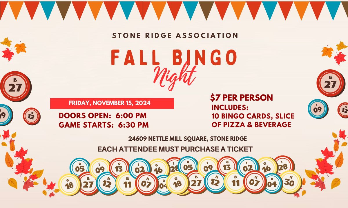 Stone Ridge's Friday Bingo Night 