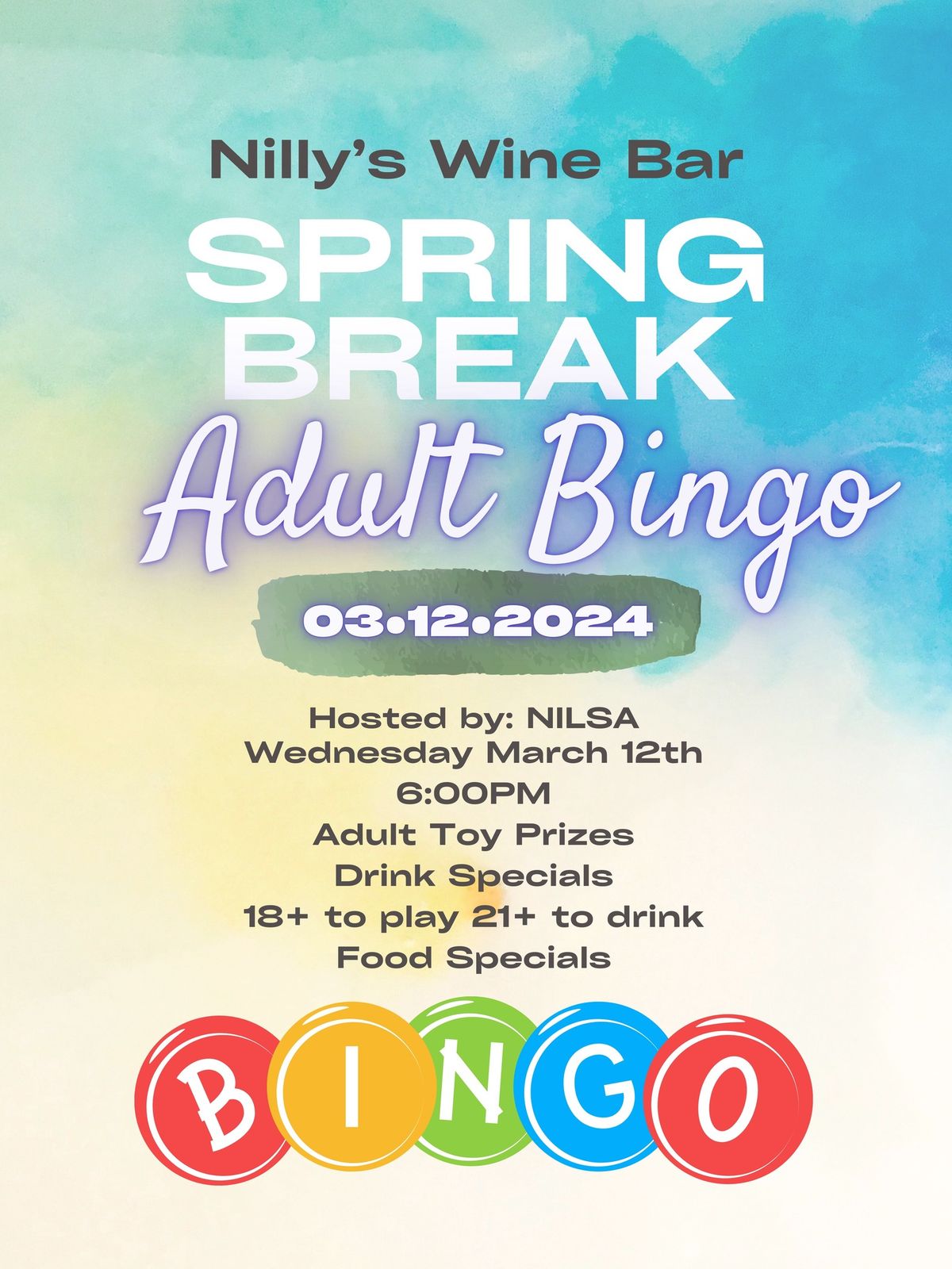 Adult Bingo at Nilly\u2019s Wine Bar