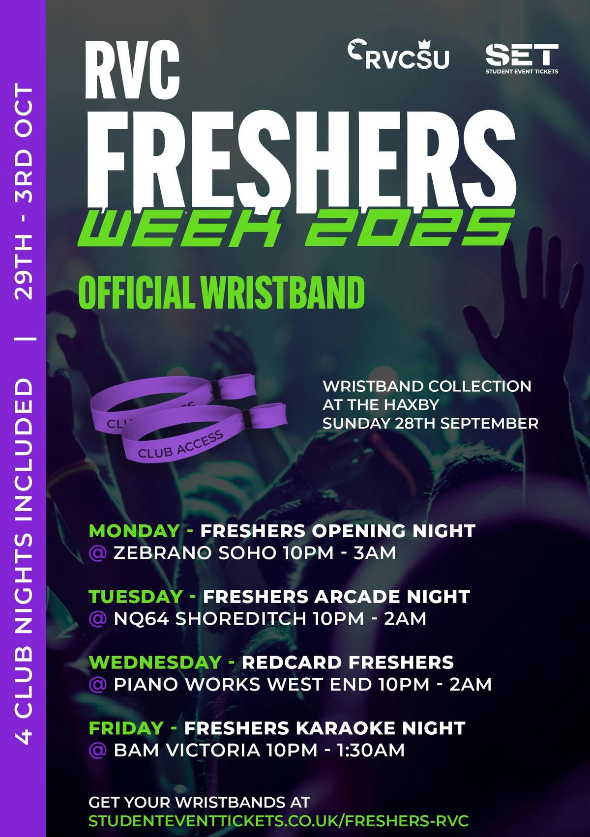 OFFICIAL RVC FRESHERS WRISTBAND 2025 \/\/ *SECOND RELEASE*