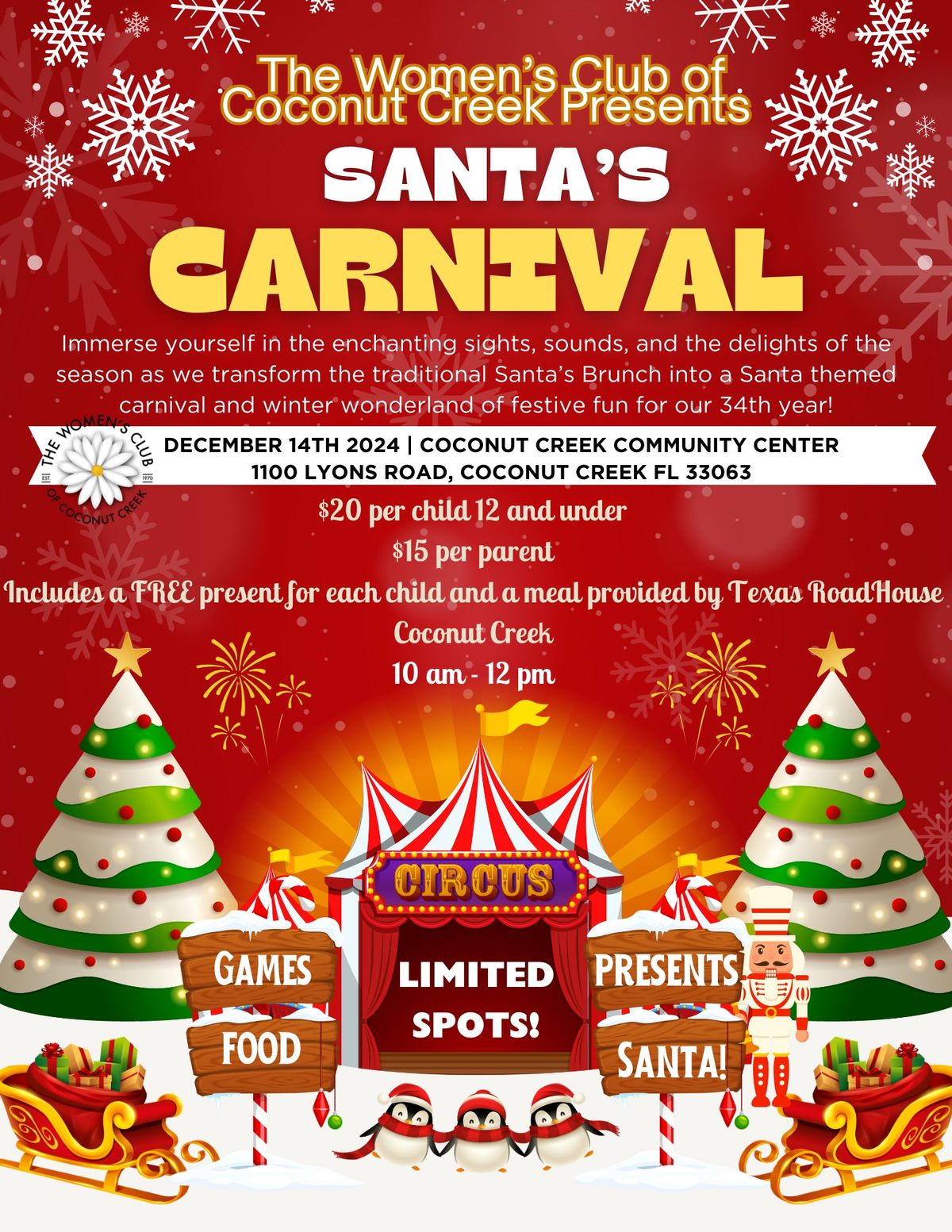 The Women's Club of Coconut Creek Presents Santa's Carnival!