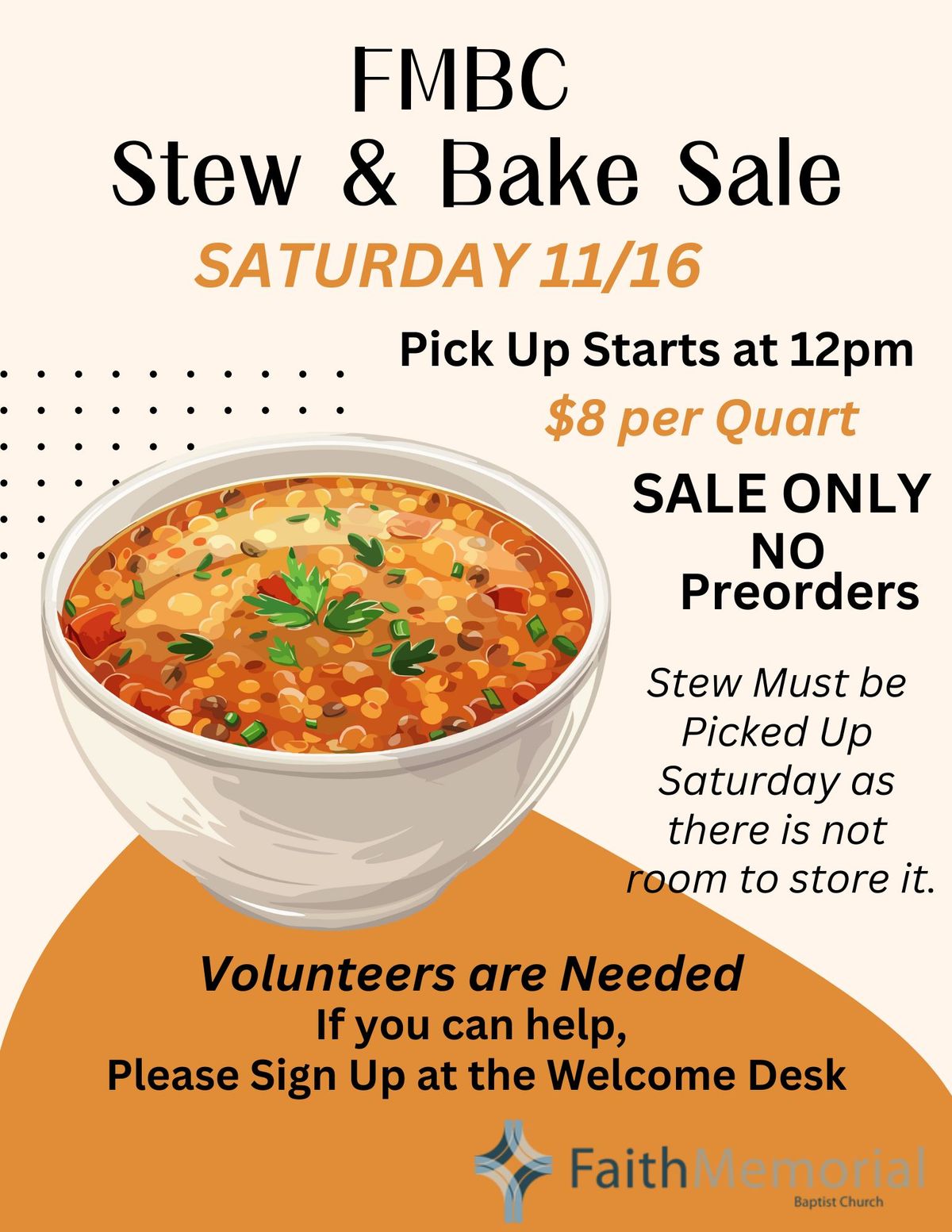 Stew & Bake Sale