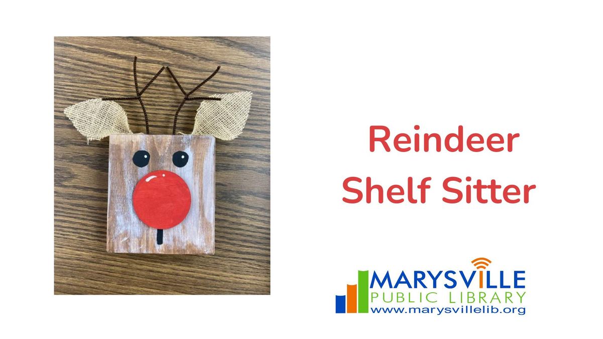 Wooden Reindeer Shelf Sitter