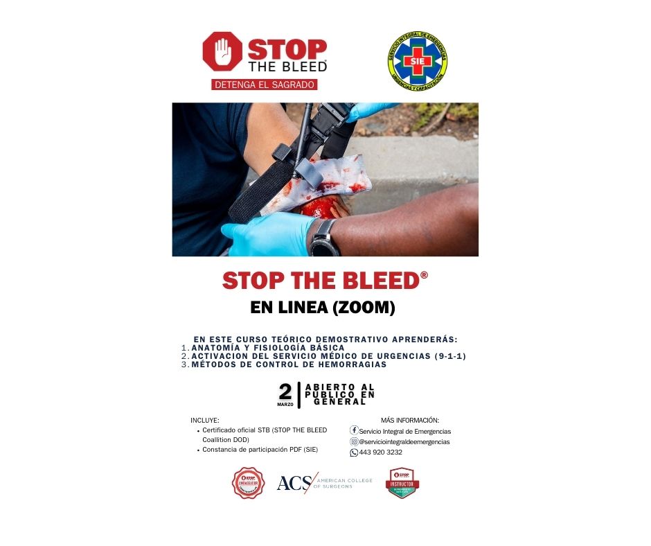 STOP THE BLEED\u00ae  en linea (V\u00eda Zoom)