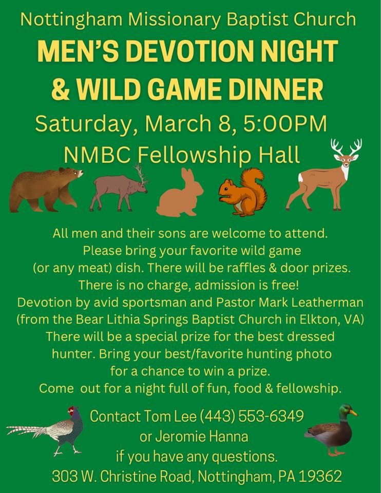 NMBC Men's Wild Game Dinner & Devotion