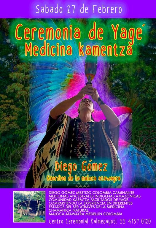 Ceremonia de Yage con Taita Diego Gómez de Colombia, Centro Ceremonial ...