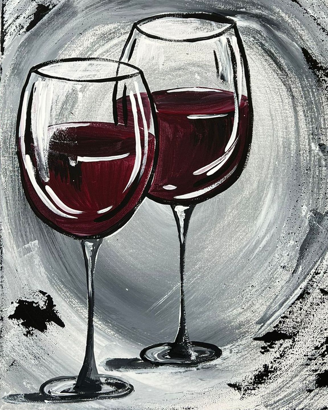 Paint Party at Poured\/wine glasses