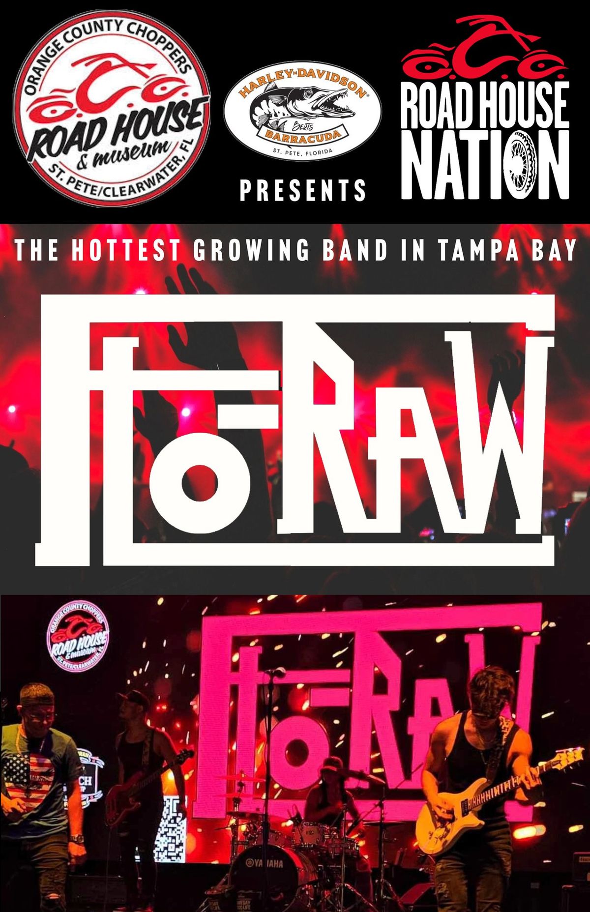 FLO-RAW (Hottest Band in Tampa Bay) Live at OCC Bike Night!! 