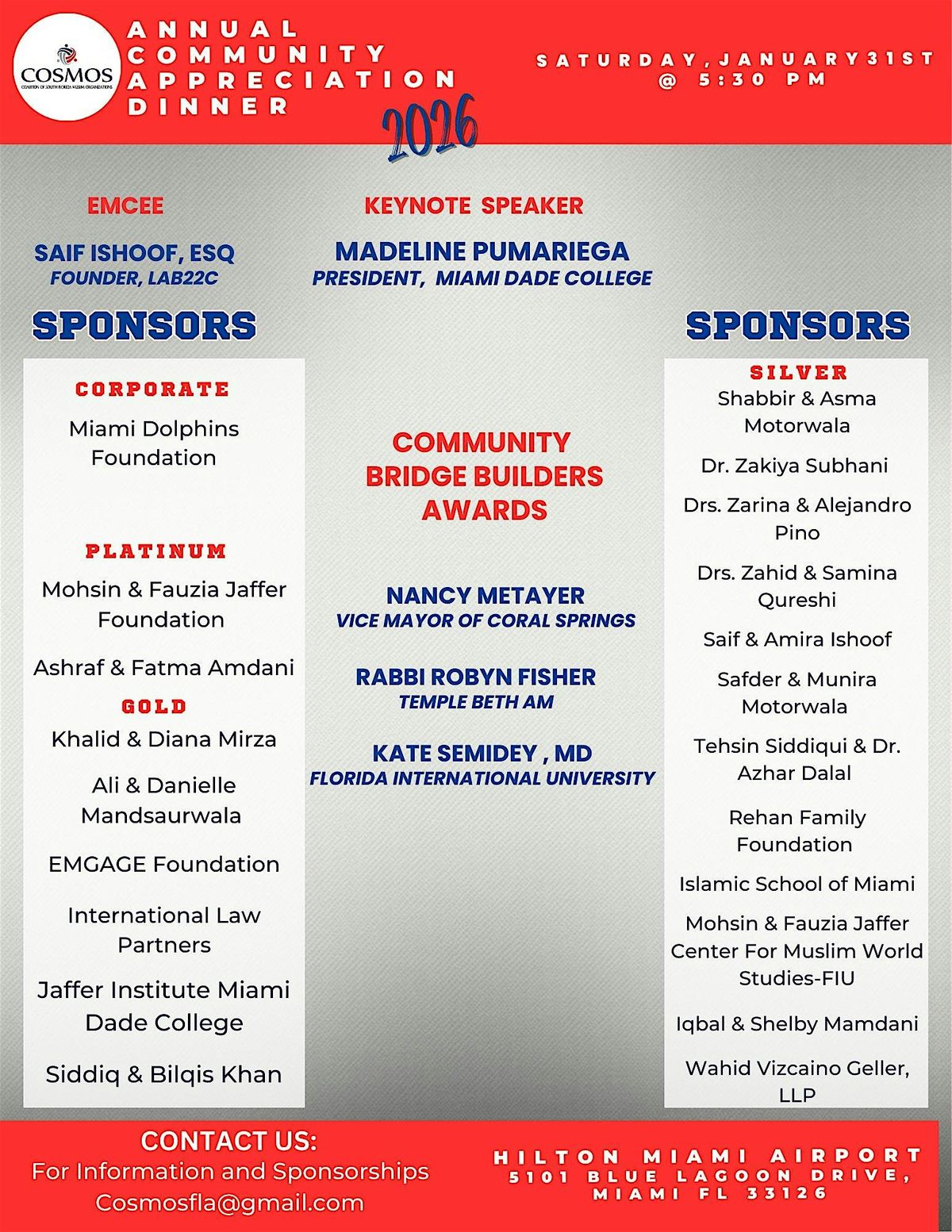 Cosmos Annual Community Appreciation Dinner