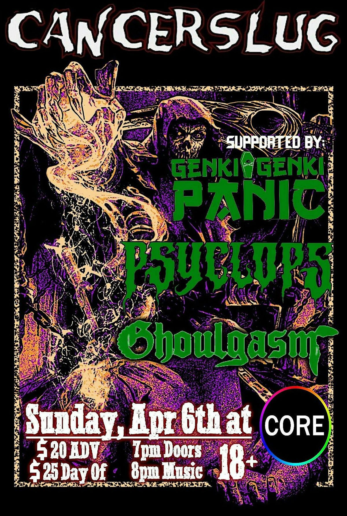 Cancerslug w\/ Genki Genki Panic \/ Psyclops \/ Ghoulgasm