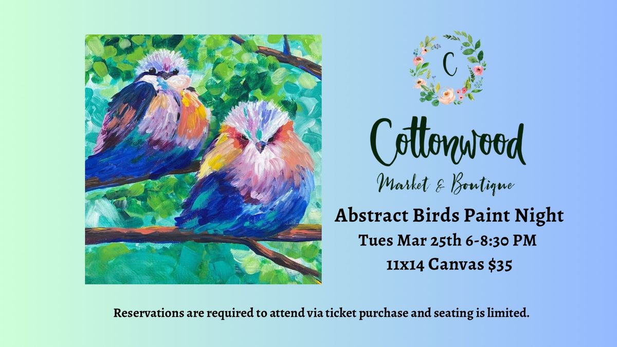 Abstract Birds Paint Night