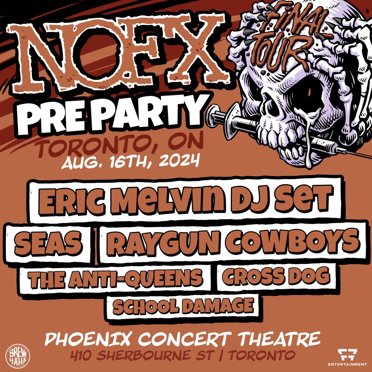 Toronto NOFX Final Tour Pre-Party - Eric Melvin (DJ Set), Seas, Raygun Cowboys + more!