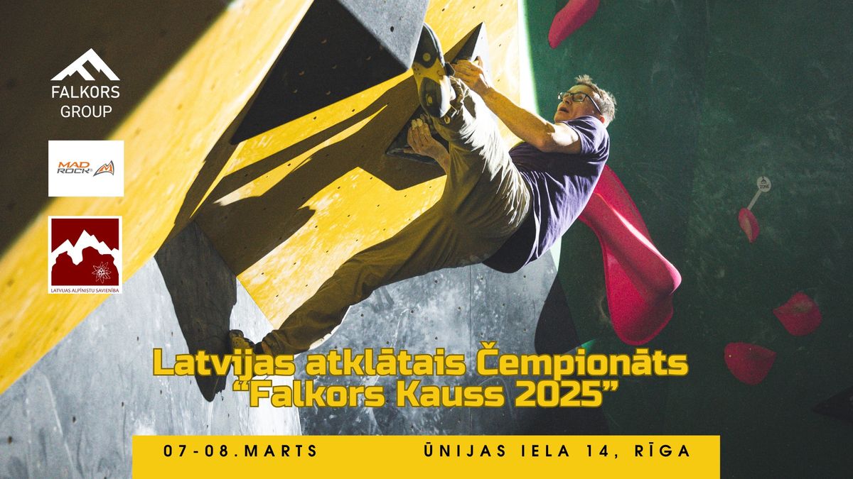 "Falkors Kauss 2025" \u2013 Latvijas \u010cempion\u0101ts Bouldering\u0101 