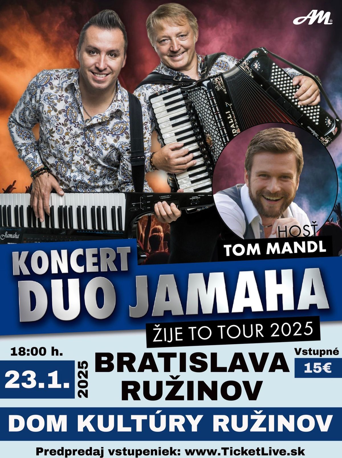 Koncert DUO JAMAHA a hos\u0165 TOM MANDL Bratislava