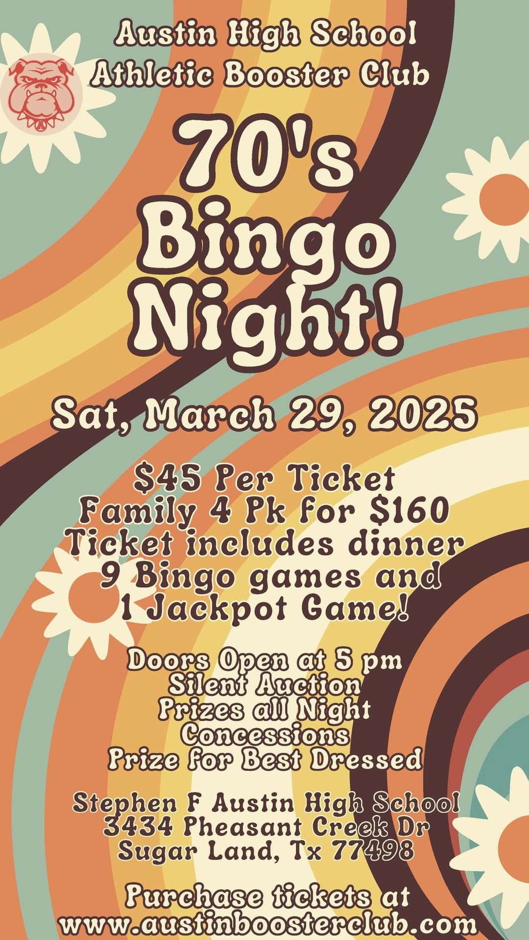 2025 Spring Bingo-70's Style!