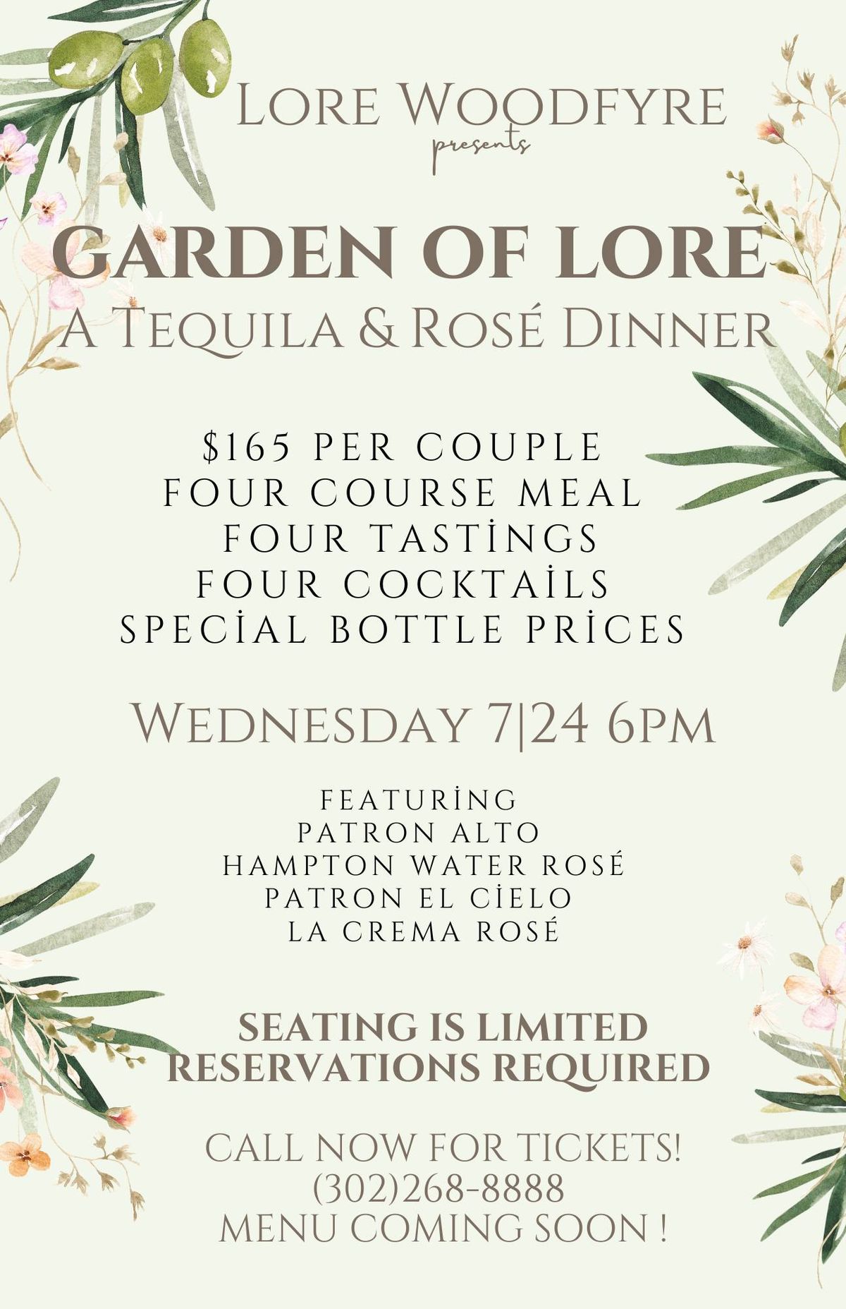 GARDEN OF LORE :: A Tequila & Ros\u00e9 Dinner