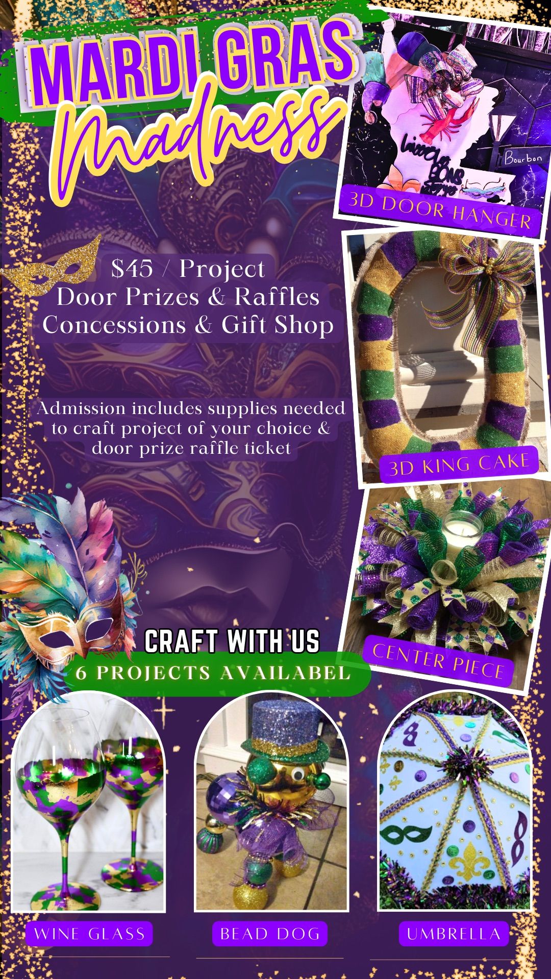 DIY Mardi Gras Madness (PICK YOUR PROJECT)