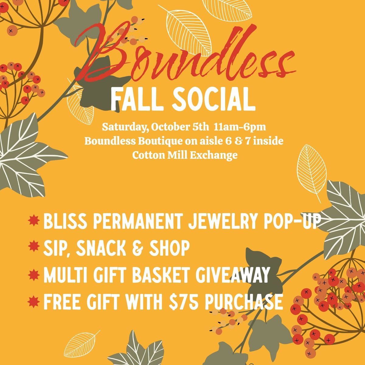 Boundless Boutique Fall Social