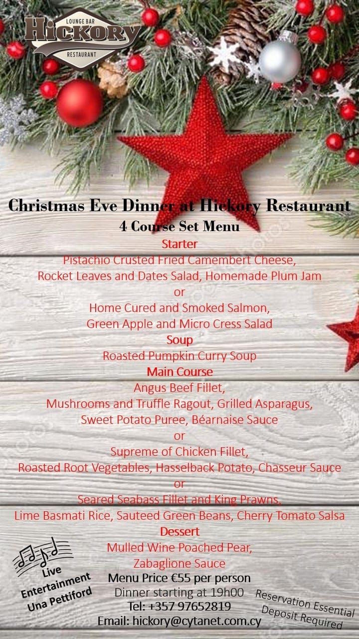 Hickory Restaurant Christmas Eve Culinary Experience