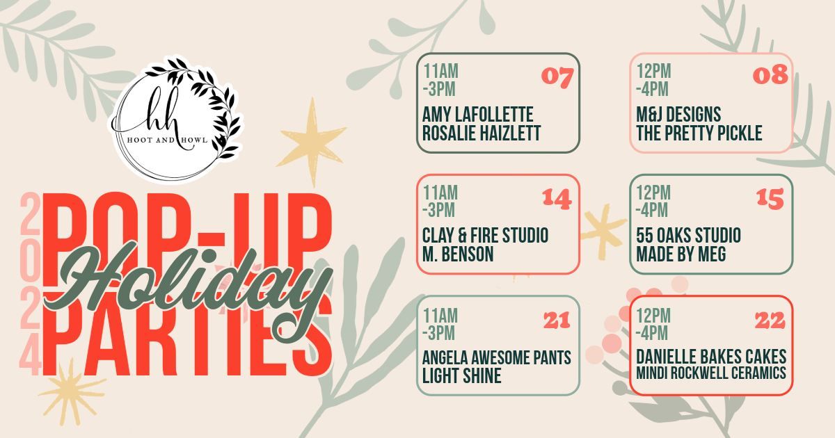 Holiday Pop-Up Parties at Hoot & Howl