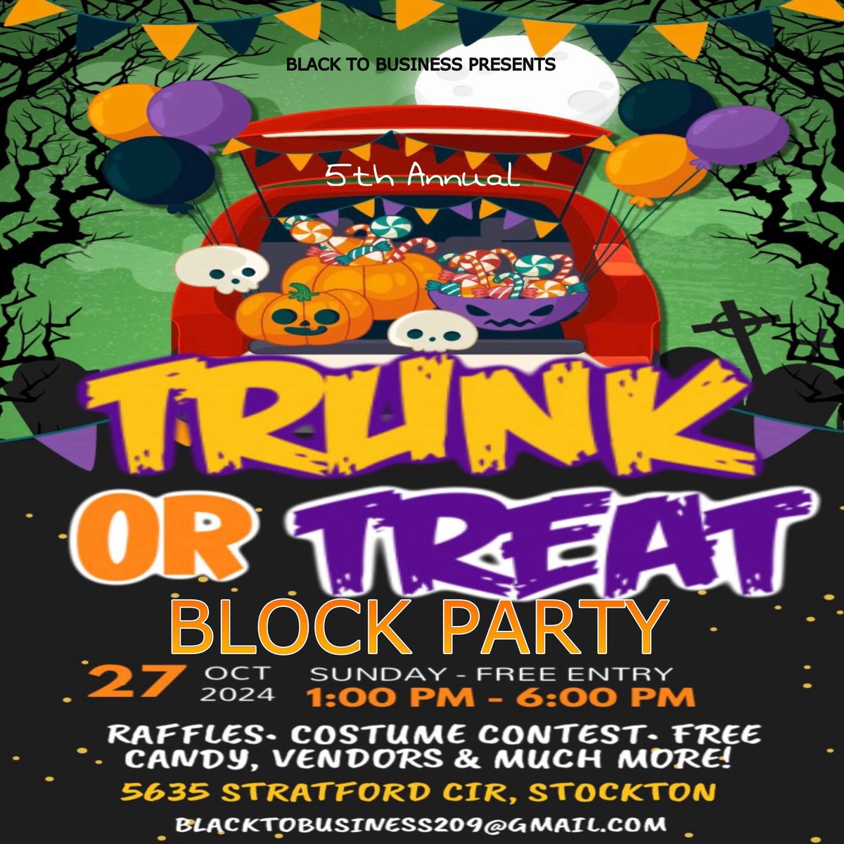 TRUNK OR TREAT BLOCK PARTY