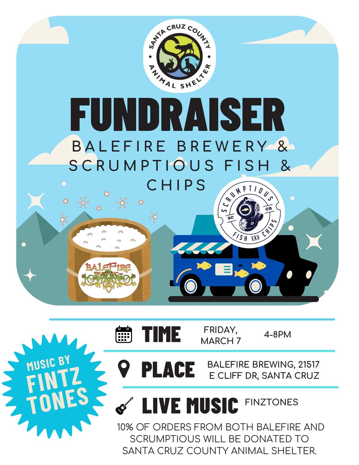 First Friday: Balefire Brewing Company and Scrumptious Fish & Chips Support Local Animal Shelter