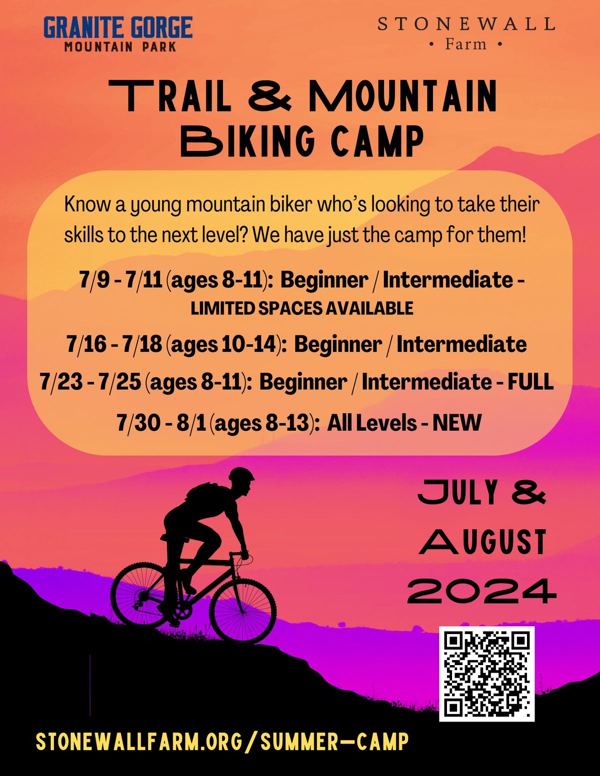 Trail & Mountain Biking Camp @ Stonewall Farm 