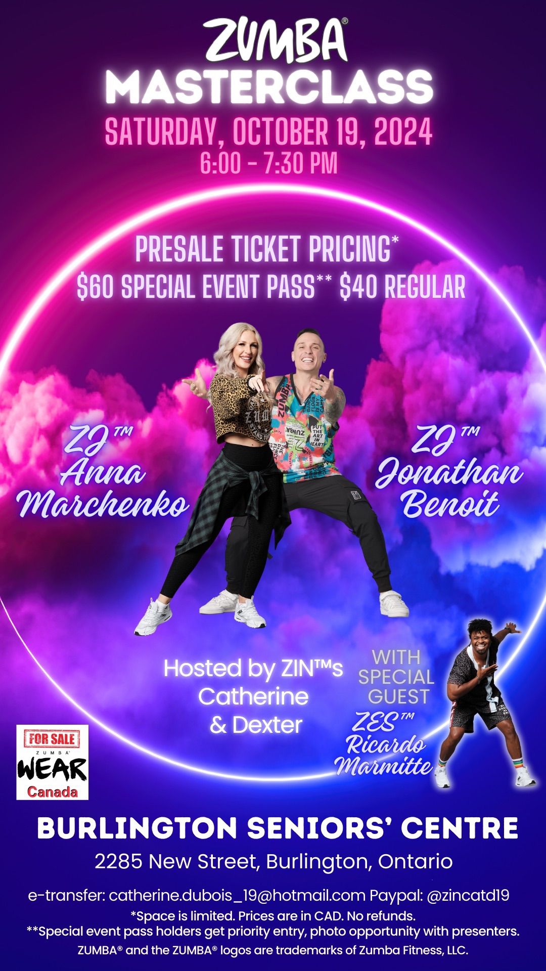 Zumba\u00ae Masterclass with ZJ\u2122 Anna Marchenko &  ZJ\u2122 Jonathan Benoit with Special Guest