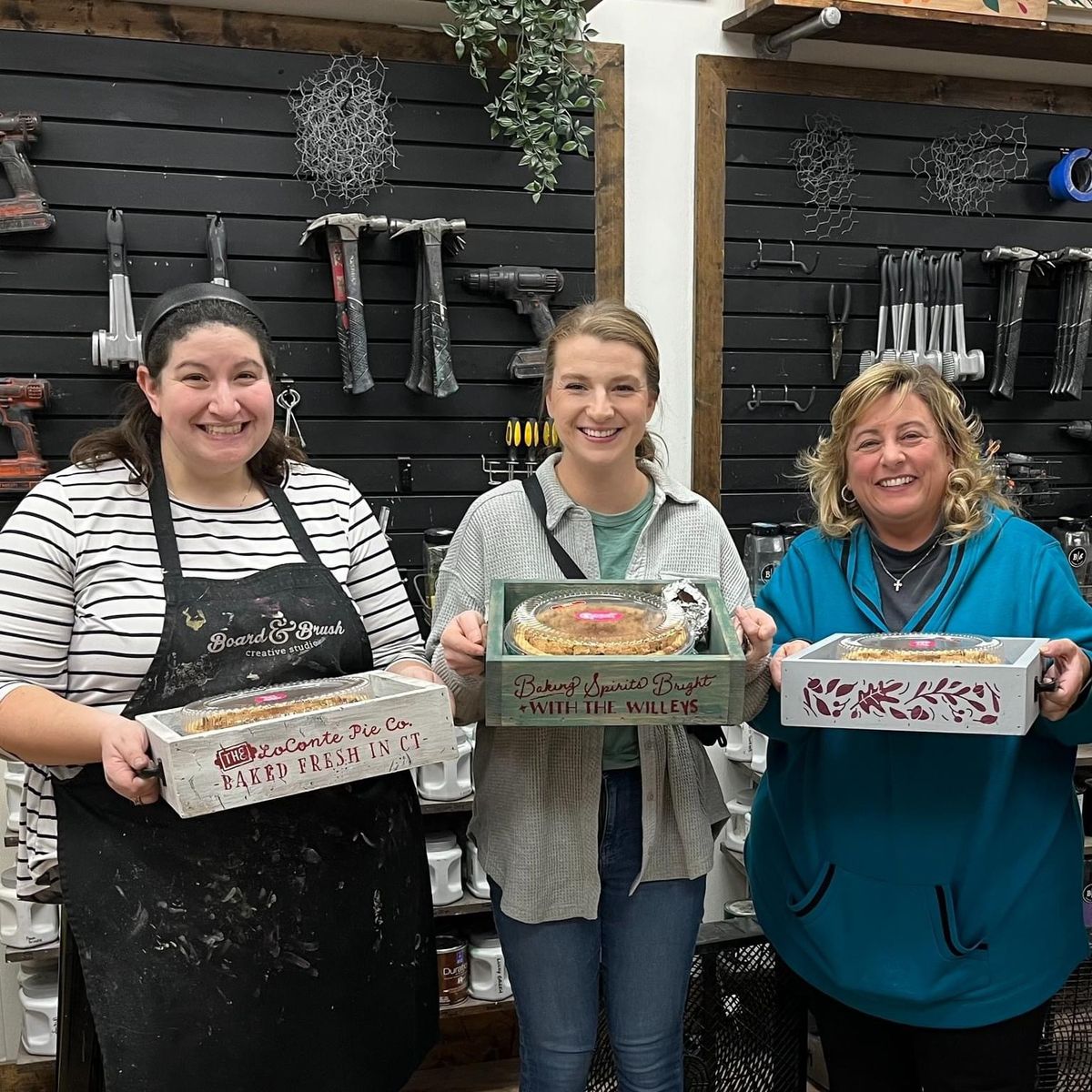 Glass Etching Pie Dish and Wood Carrier Workshop