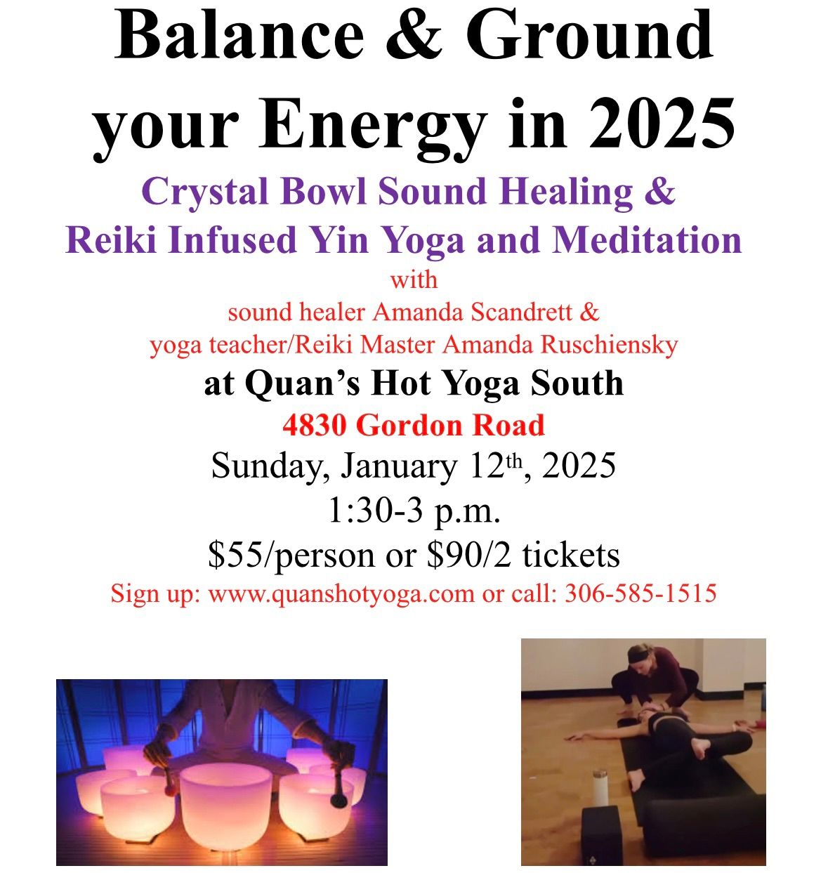 Crystal Bowl Sound Healing & Reiki Infused Yin Yoga and Meditation 