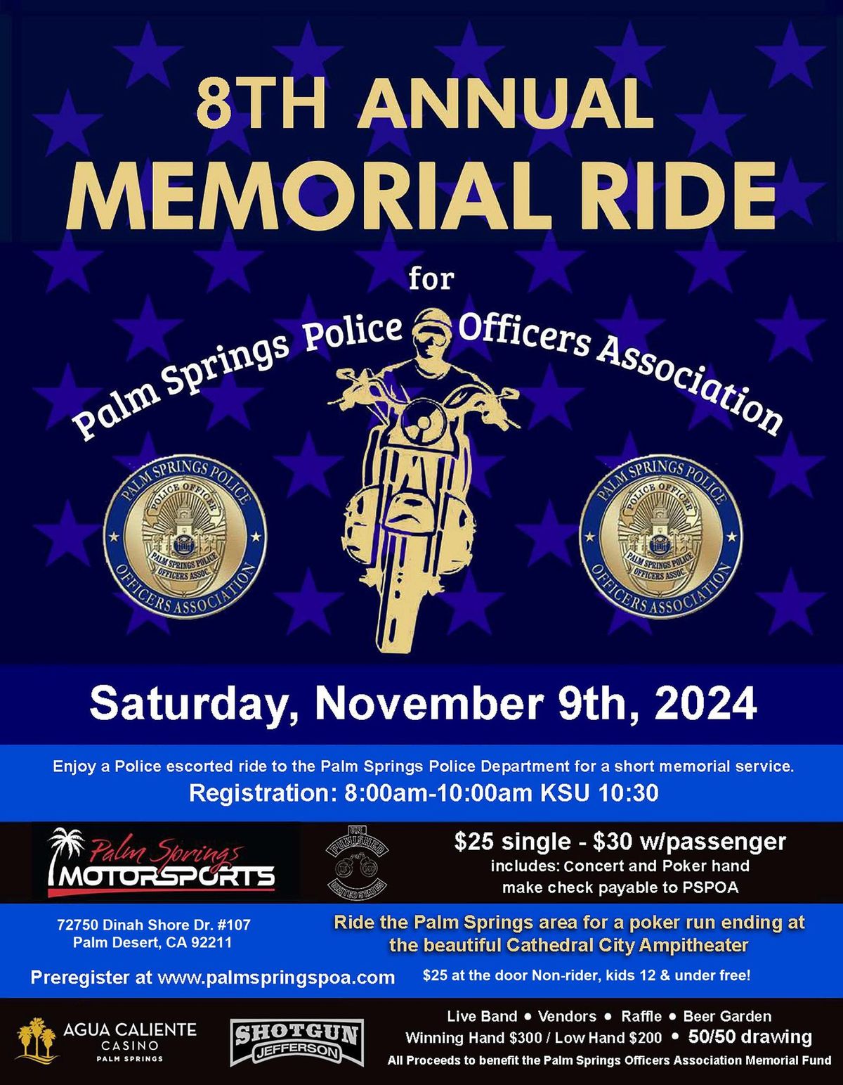 8th Annual Memorial Ride for Palm Springs Police Officers Association