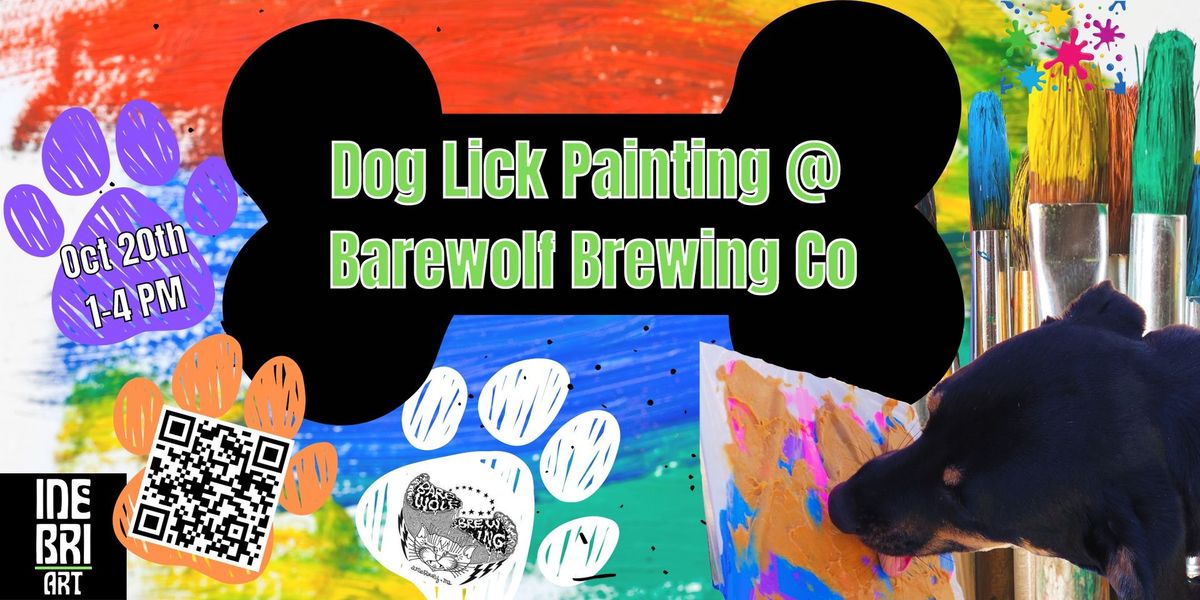 Dog "Lick Painting" At Barewolf Brewing