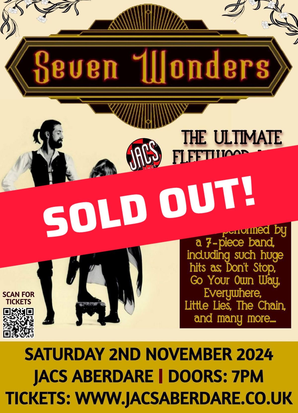 * SOLD OUT * Seven Wonders (Fleetwood Mac Tribute Band) @ Jacs Aberdare 