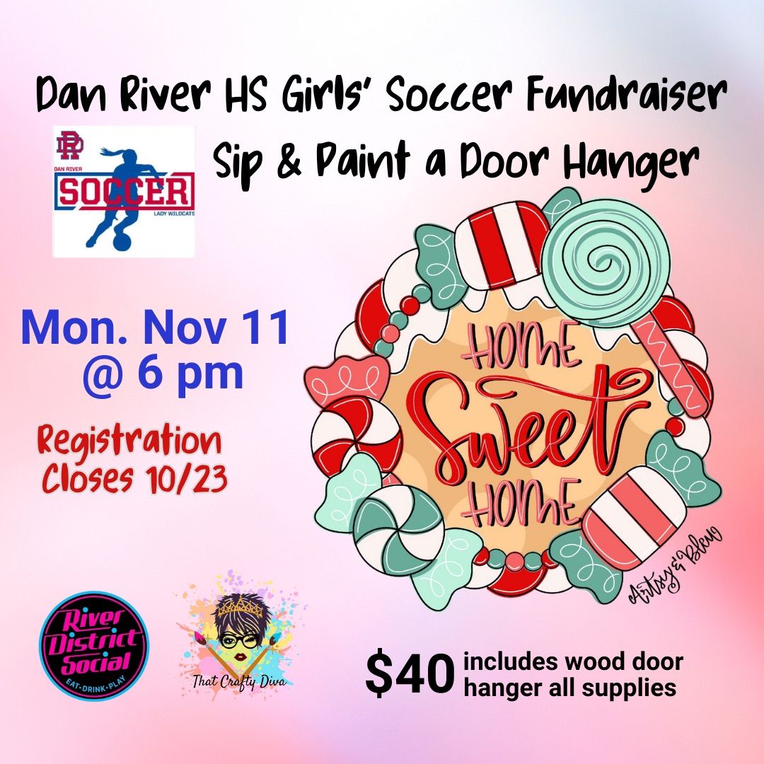 DRHS Girls\u2019 Soccer Fundraiser-Sip & Paint a Sweet Holiday Door Hanger