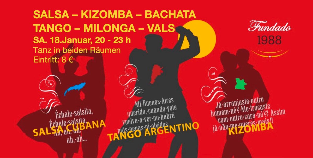 Tanzabend: Milonga & Salsa-\/Kizomba-Party