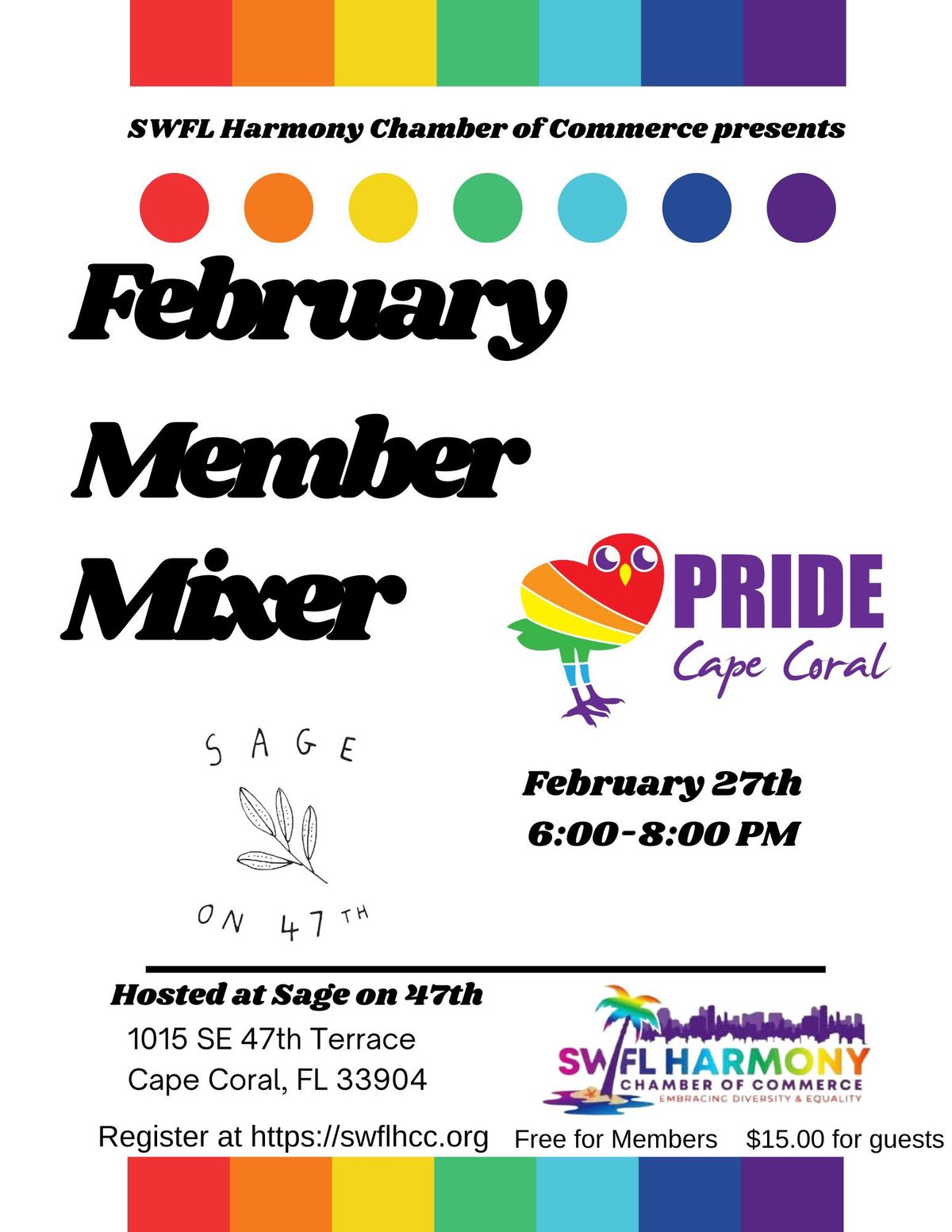 February Member Mixer: Pride Cape Coral at Sage on 47th