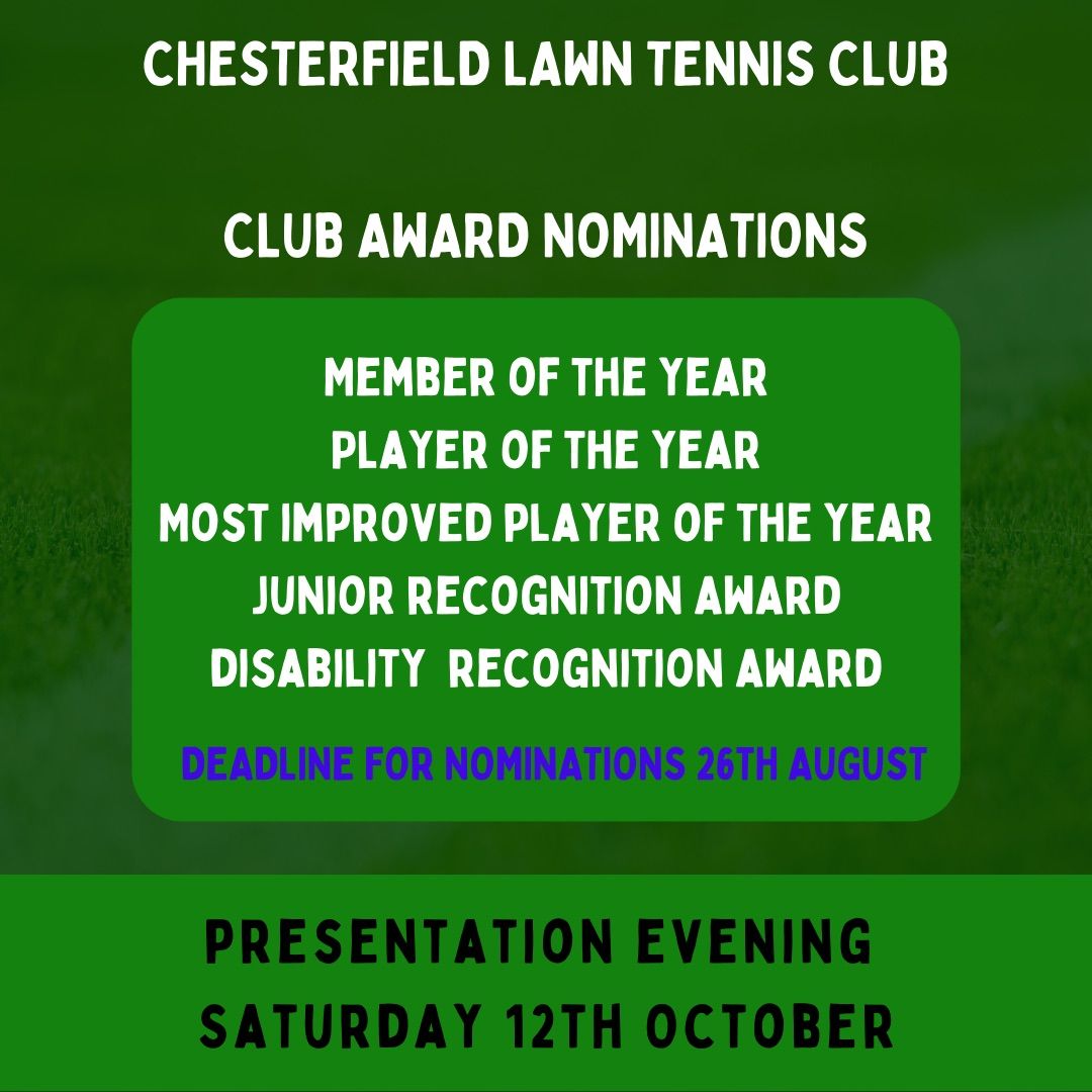 Chesterfield Lawntennis Club Awards Evening