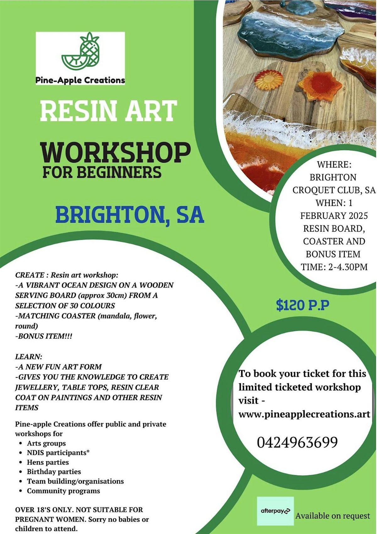 Resin art workshop (BRIGHTON, SA)