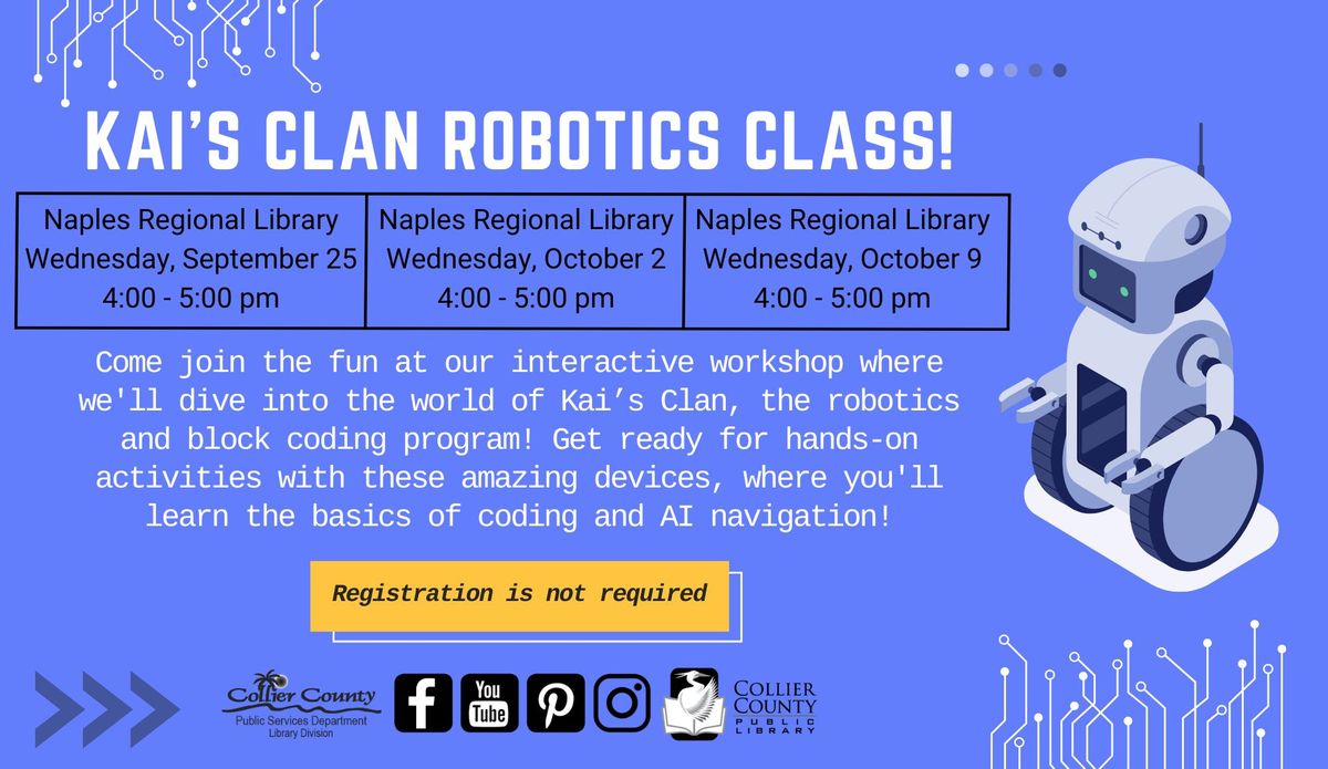 Kai's Clan Robotics Class at Naples Regional Library