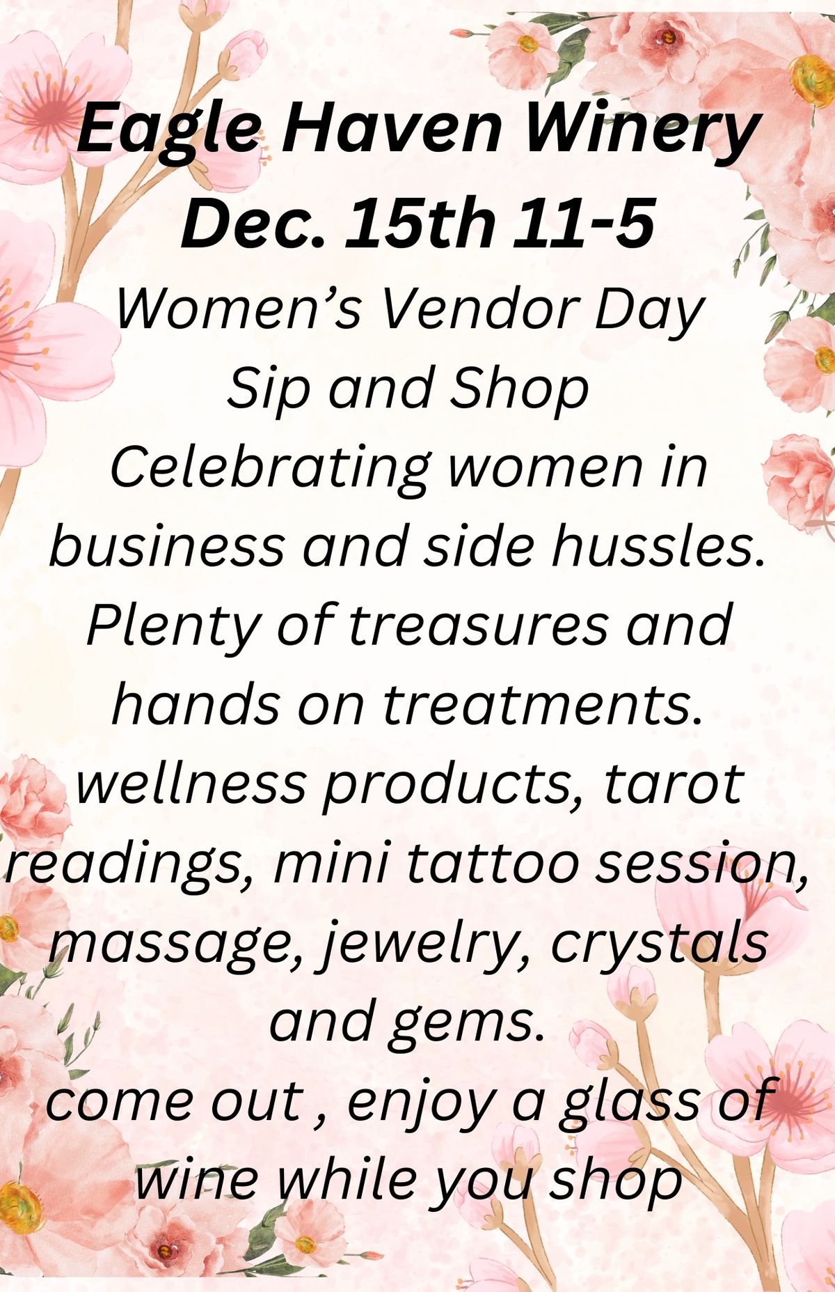 Women's vendor Day Sip & Shop