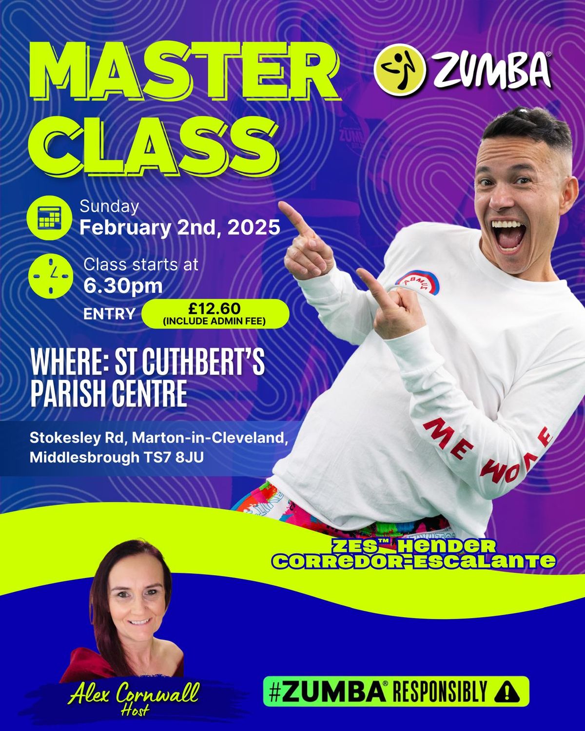 Zumba\u00ae\ufe0f Fitness Masterclass in MIDDLESBROUGH, UK with ZES\u2122 Hender Corredor-Escalante