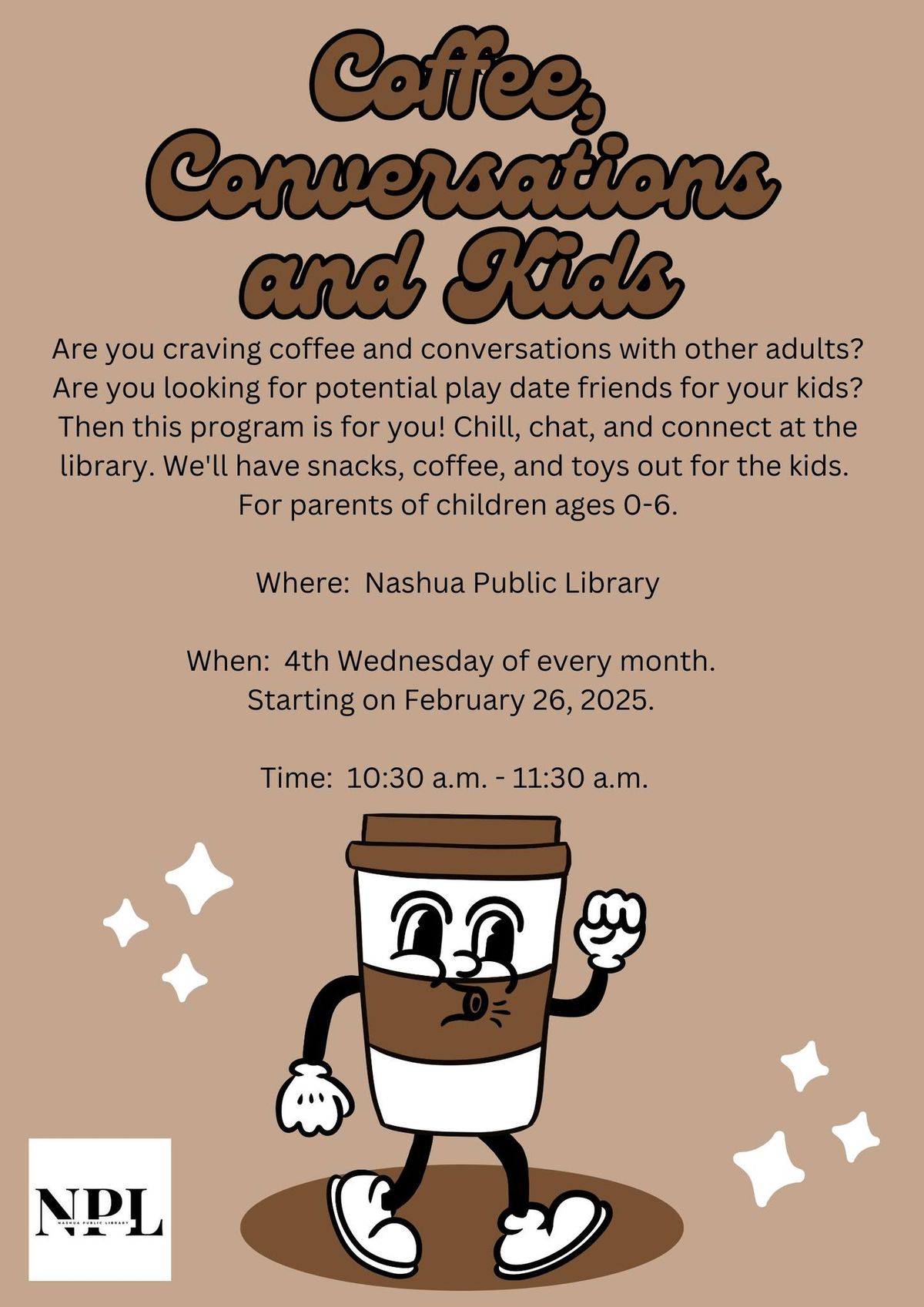 Coffee, Conversations and Kids @ The Nashua Public Library