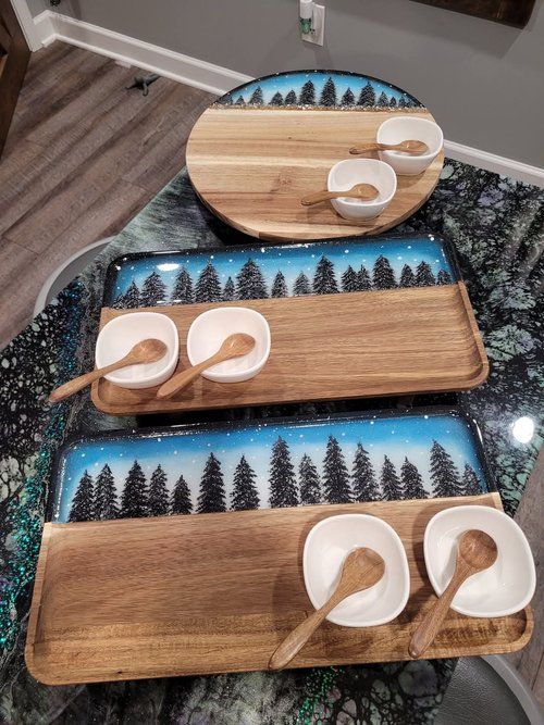 1\/14: Glistening Wintery Forest Charcuterie Tray or Lazy Susan (choice)