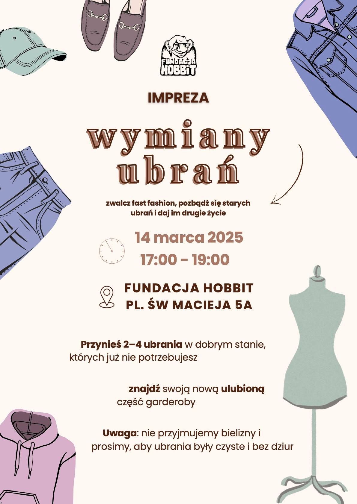 Wymiana ubraniami w Fundacji Hobbit 